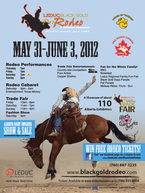 Alberta web designer INM created this poster in 2012 to promote the Black Gold Rodeo with an impact graphic and loads of event details